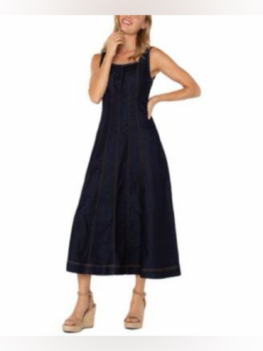 Liverpool Dark Blue Denim Midi Dress